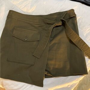Express Olive Green Skort with Tie Waist
